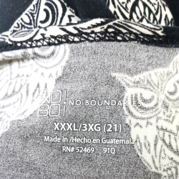 3/10 Owl Stretchy Tank Top XXXL XXL 2X Black White - Picture 3 of 3